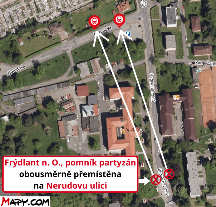 Frýdlant n. O., pomník partyzán obousměrně přemístěna na Nerudovu ulici.png