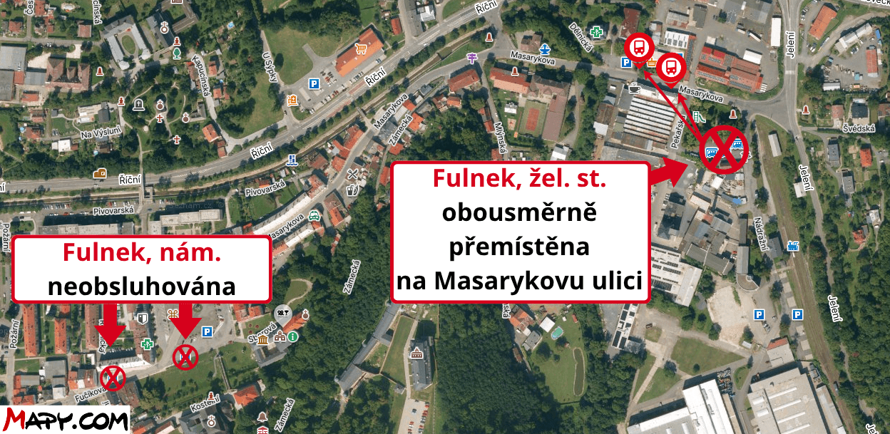 Fulnek, nám. obousměrně přemístěna na Masarykovu ulici.png
