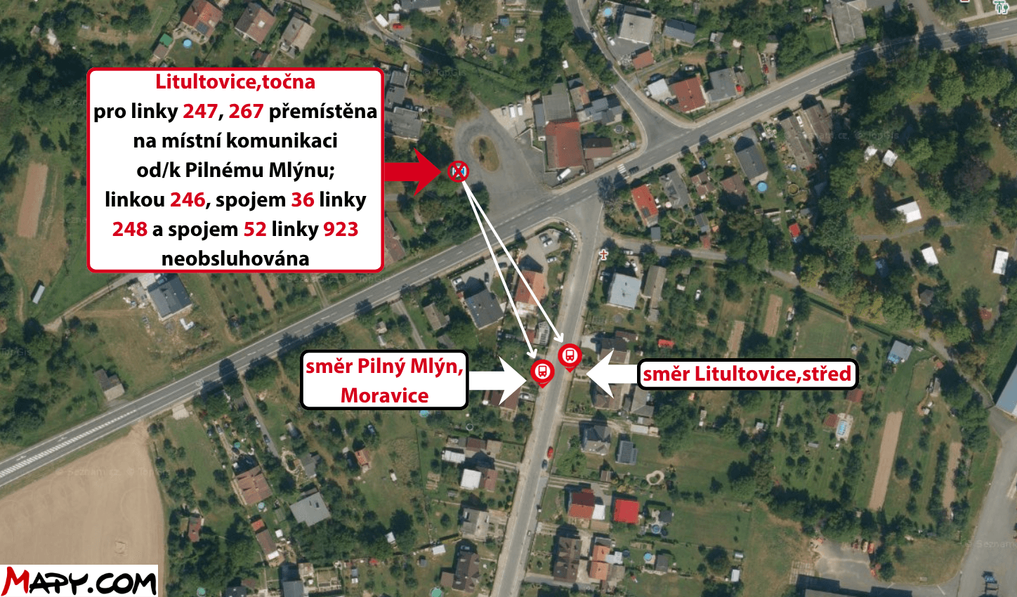 Litultovice,točna pro linky 247, 267 a spoje 36 linky 248 a 52 linky 923 přemístěna na místní komunikaci odk Pilnému Mlýnu.png