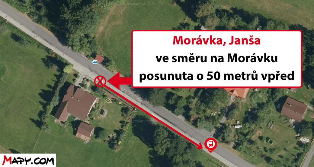 Morávka, Janša ve směru na Morávku posunuta o 50 metrů vpřed.png