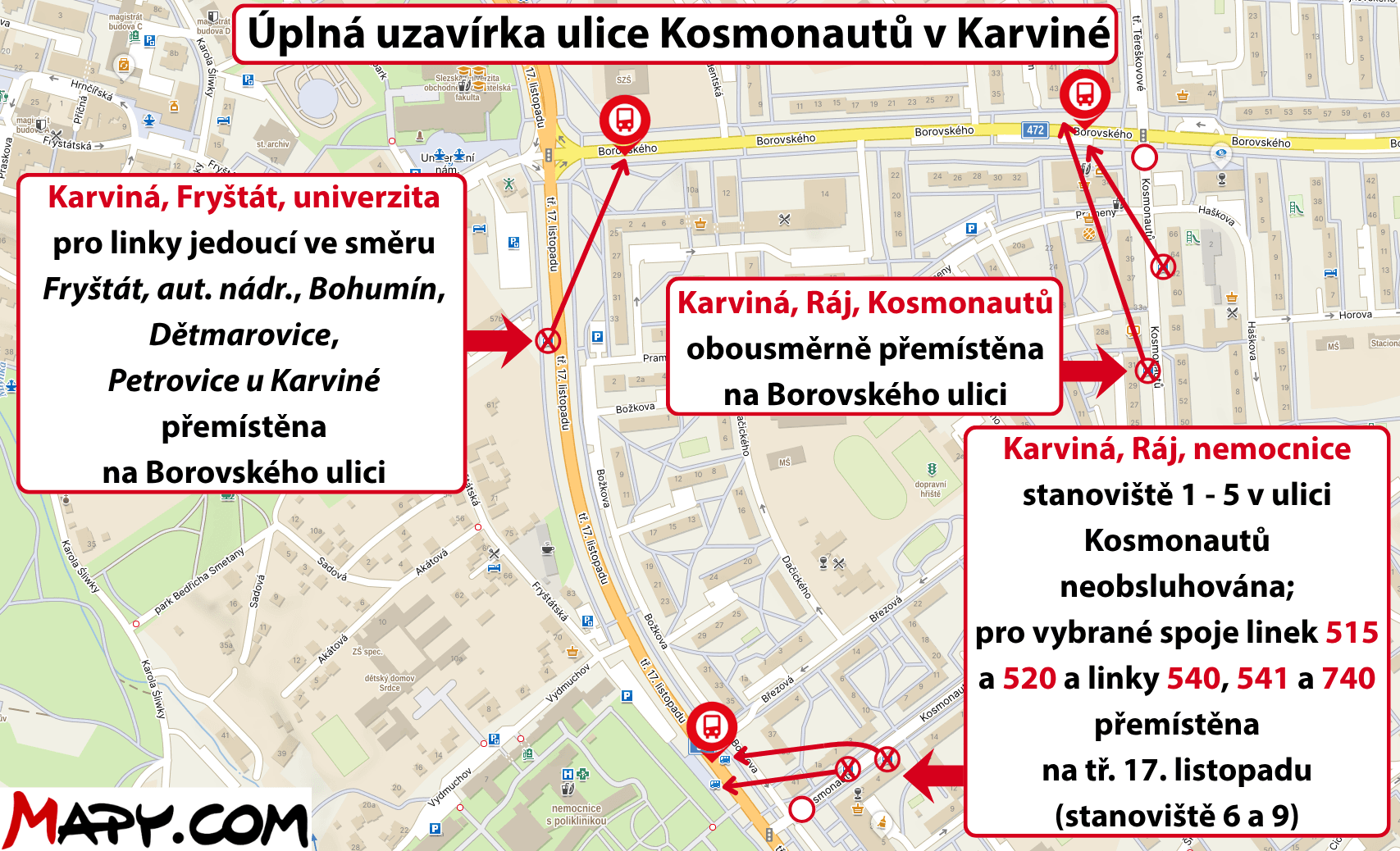 Úplná uzavírka ulice Kosmonautů v Karviné.png